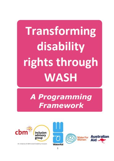 WaterAid CBM Transformative Disability WASH Framework