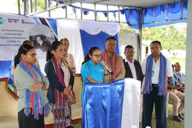 Wateraid Timor-Leste Entrega Fasilidade Bee, Saneamentu, no Ijiene Inkluzivu iha Fasilidade Kuidadu Saúde 2 ba Servisu Saúde Munisipiu Manufahi